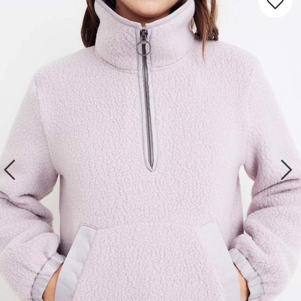 Madewell Lavender Sherpa Quarter Zip Jacket